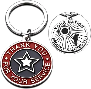 Thank You for Your Service Military Appreciation Retirement Keychain Gifts for Veteran Army Navy Air Force Marines Coast Guard Keyring for Thanksgiving Day Deployment Veterans Day Independence Day