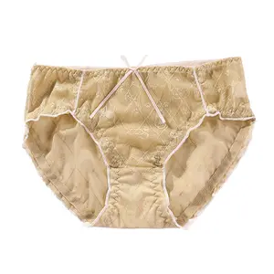 Ice Silk Lace Panties. Thin Breathable Skin-friendly Pure Cotton Crotch. Mid-waist Seamless Sexy. Women's Panties. Triangle Shorts Womenswear Bridal