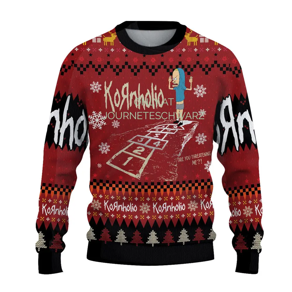 Kornholi0 Are You Threatening Me Ugly Christmas Sweater, Nu-Mental Band Xmas Gift