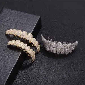 2025 New Personalized Fashion Design Hip-hop Braces Accessories Real Gold Electroplated 14k Tooth Decoration Rap Party 10 Teeth -set -Q  Oral