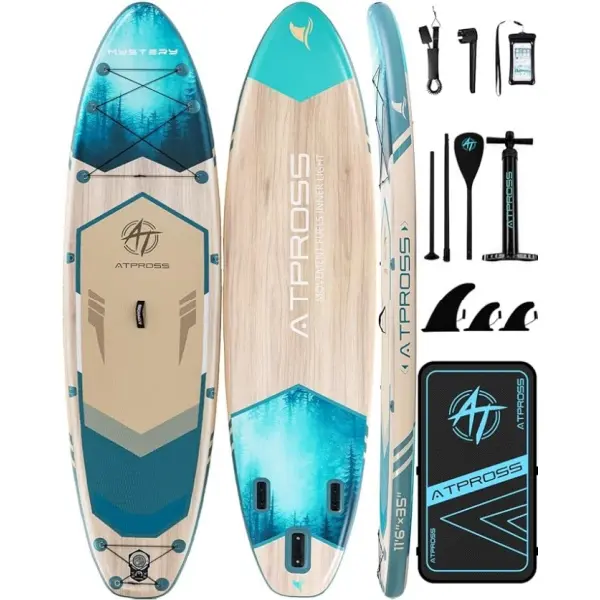 [DealsForYouDays] 11'6"×35" Inflatable Stand Up Paddle Board, 450LBS Capacity Premium SUP, Wide Non-Slip Deck, Double-Ended Oar, 2-Way Pump, Full Accessories for Paddling, Fishing, Inflatable Paddle Board, Paddle Board Accessories