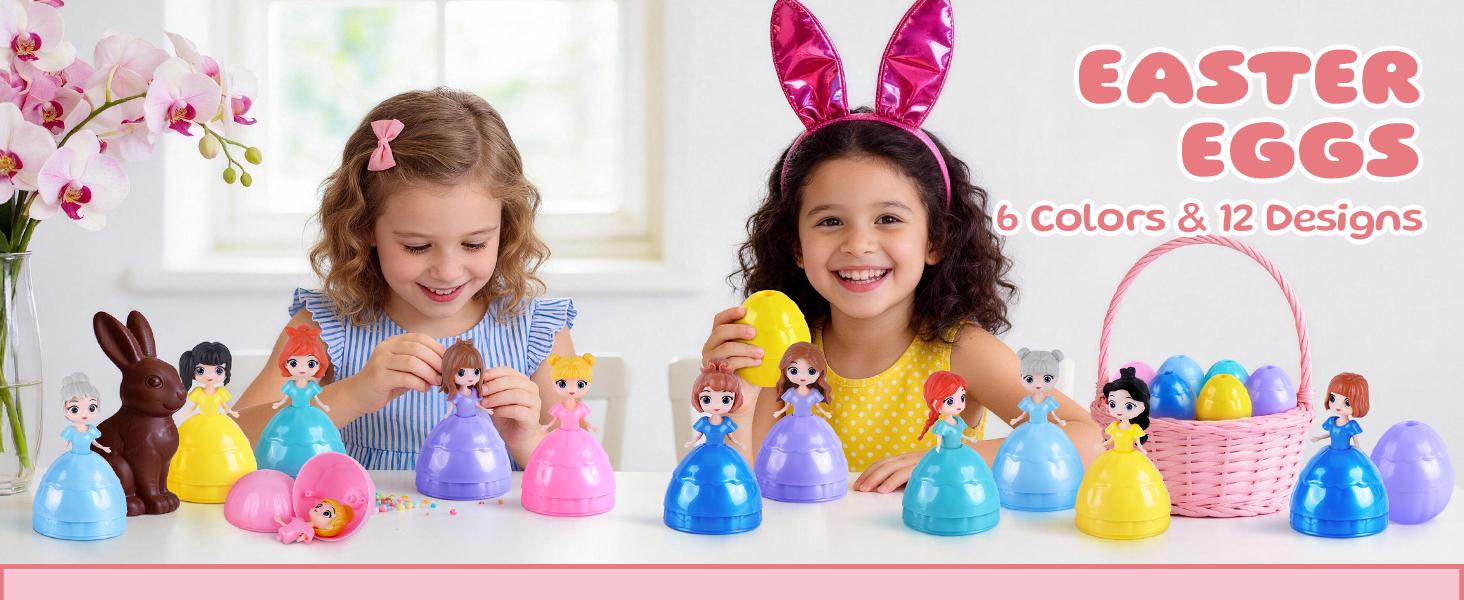 Easter Gifts for Kids, 12 Piece Prefilled Easter Egg,Perfect for 3+ Year Old Boys and Girls, Ideal for Easter Basket Stuffers