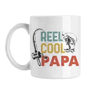 Reel Cool Papa Mug, Papa Fishing Mug, Papa Coffee Cup, Gift for Papa, Fisherman Papa, Fishing With Papa, Papa Gift Idea, Papa Baby Gift, 11oz cup