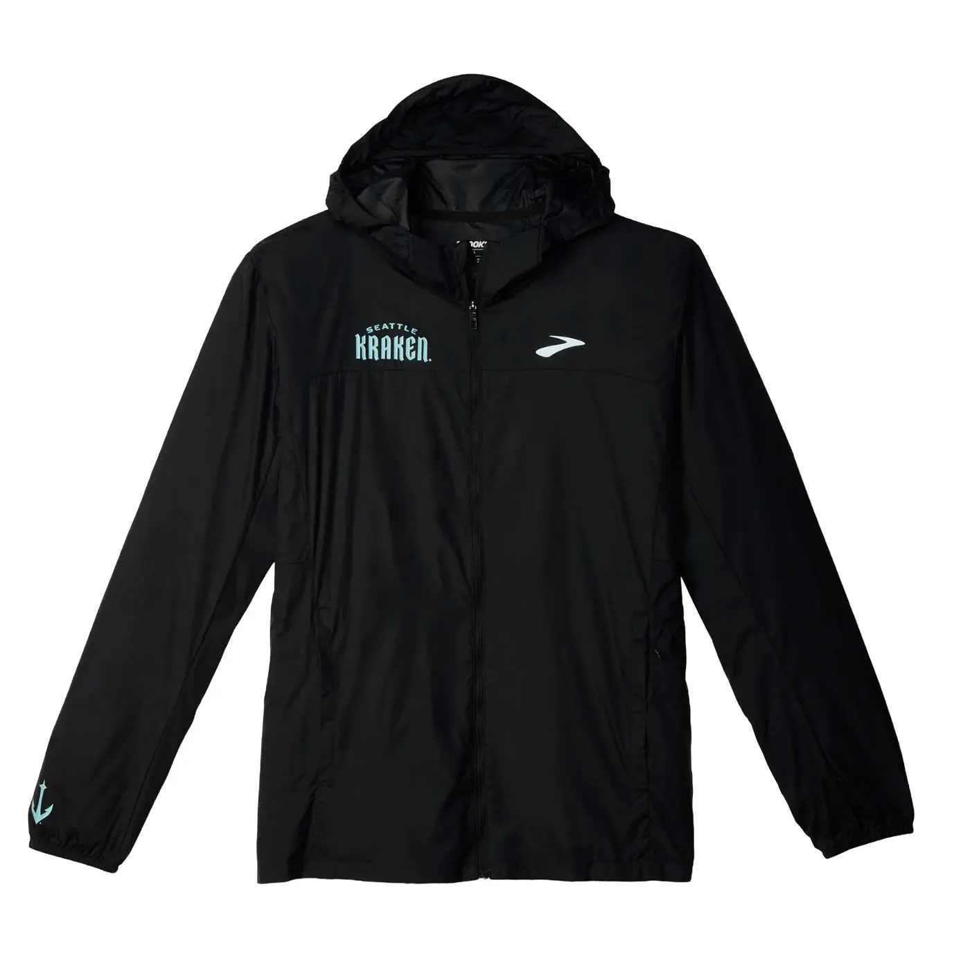 Men's Seattle Kraken Brooks Canopy Packable Running Jacket - Waterproof Windproof Zippered Athletic Outerwear, Sports Jackets for Outdoor Activities, Sports Outerwear