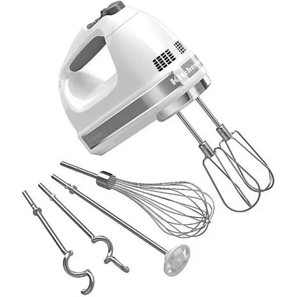 KitchenAid 9-Speed Hand Mixer with Accessories - White