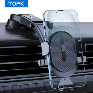 TOPK Car Phone Holder for Dashboard, Car Phone Mount, Car Cellphone Mount, Car Phone Stand, Universal Handsfree Cell Phone Stand Holder for Car Dashboard, Compatible with iPhone Samsung Android Cell Phones