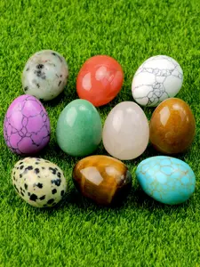 Easter Colorful Egg Stones, Tiger Eye Rose Quartz Amethyst Aventurine, Home Decorations, Natural Healing Crystals, Unique Gift Idea