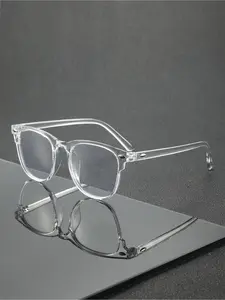 Classic Travel Frame Fashion Transparent Flat Glasses, Lightweight Eyeglasses, Suitable for Outdoor Travel and Daily Life Accessories, Clear Eyewear