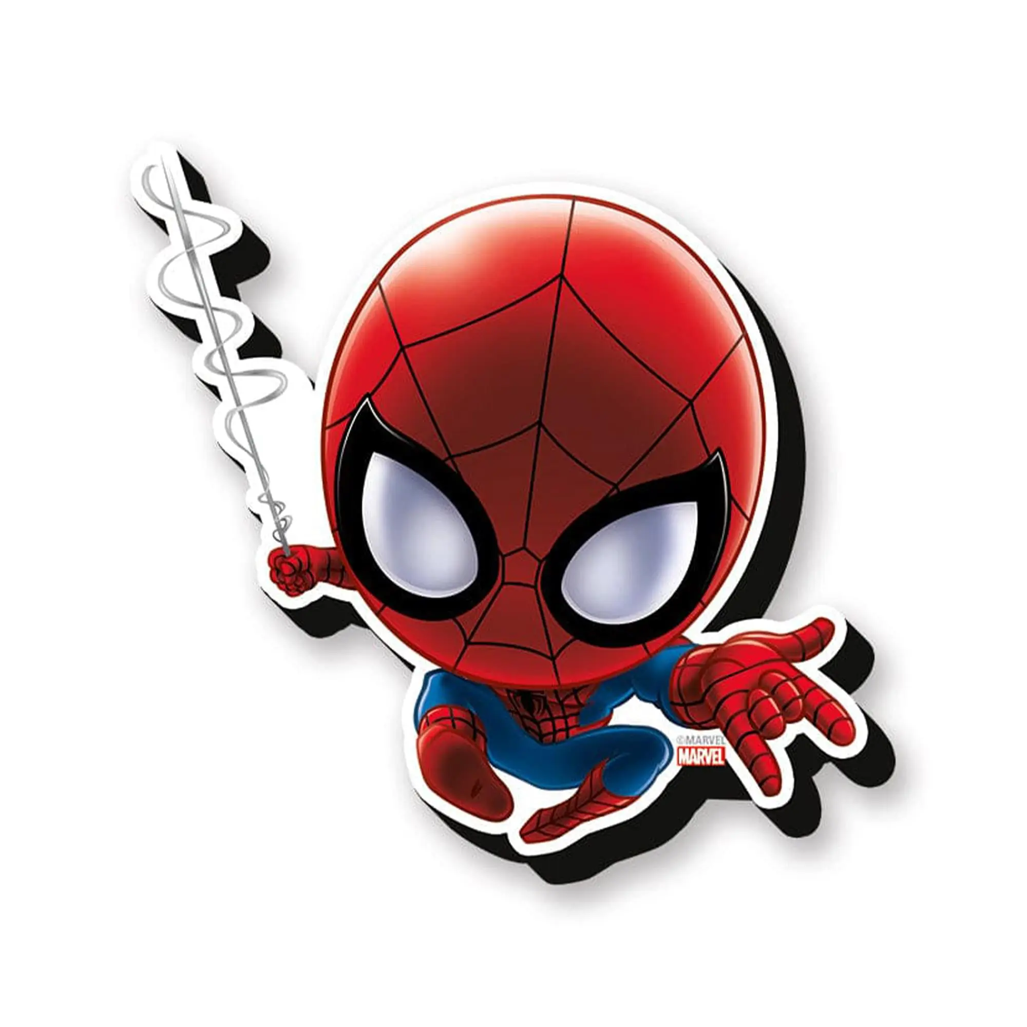 Marvel Spider-Man Cartoon Character Chibi Shape Metal Refrigerator Magnet, Aquarius Home Decor Accessory