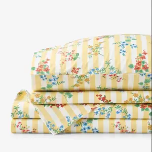 Amelia Classic Cool Cotton Percale Bed Sheet Set - Buttercup, Twin