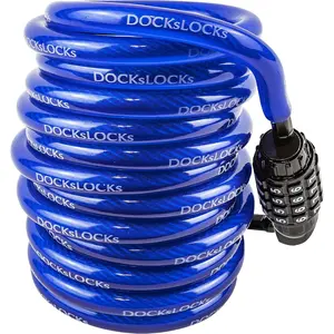 Weatherproof Coiled Security Cable Lock (5ft to 25ft Lengths) with Resettable Combination, Anti-Theft Protection For Kayaks,Bikes,Paddleboards,Scooter,Equipment,Bicycles and More
