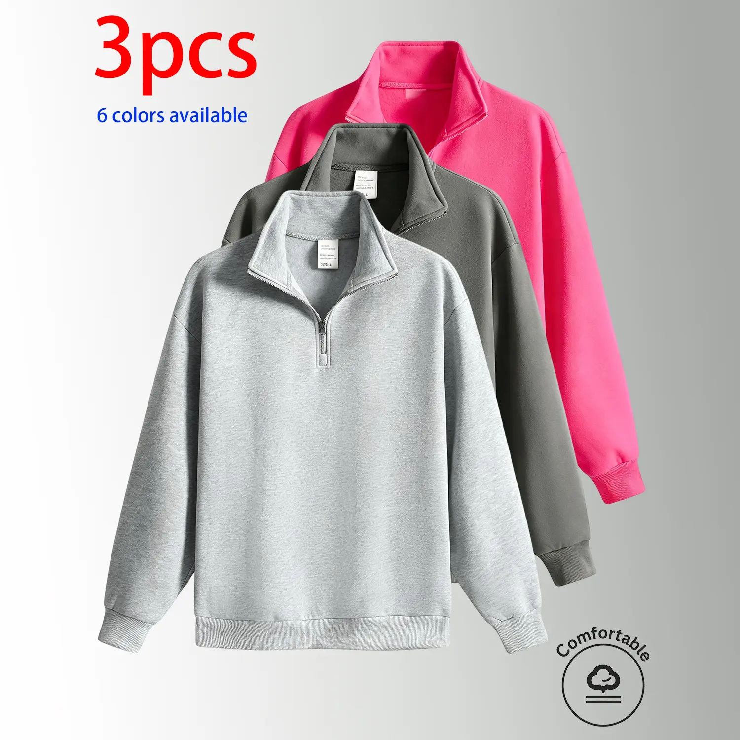 Light gray + Dark gray + Rose red