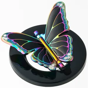 [2026 -] for MagSafe Butterfly Phone Grip,  Butterfly Phone Ring Holder for MagSafe Accessories &  17 Air 16 Pro Max Plus 15 14 13 12, Glitter Black