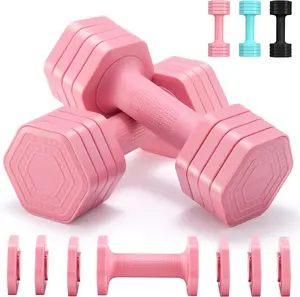 Adjustable Dumbbell Set 2–5 lb, 4-in-1 Free Weights Pair, Non-Slip Soft Grip Handle, Compact Home Workout Weights for Strength Training & Fitness