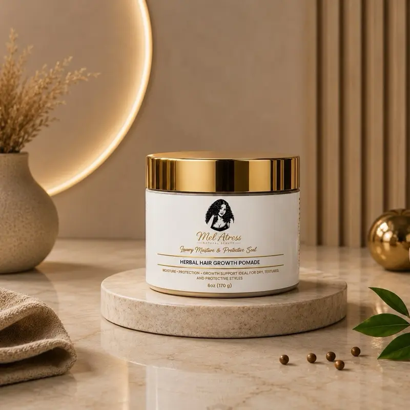 Herbal Butter Hair Growth Pomade – Haircare Moisturizer for Scalp Nourishment, Sealing, Moisture, Protection, Length Retention & Longer Hair Support