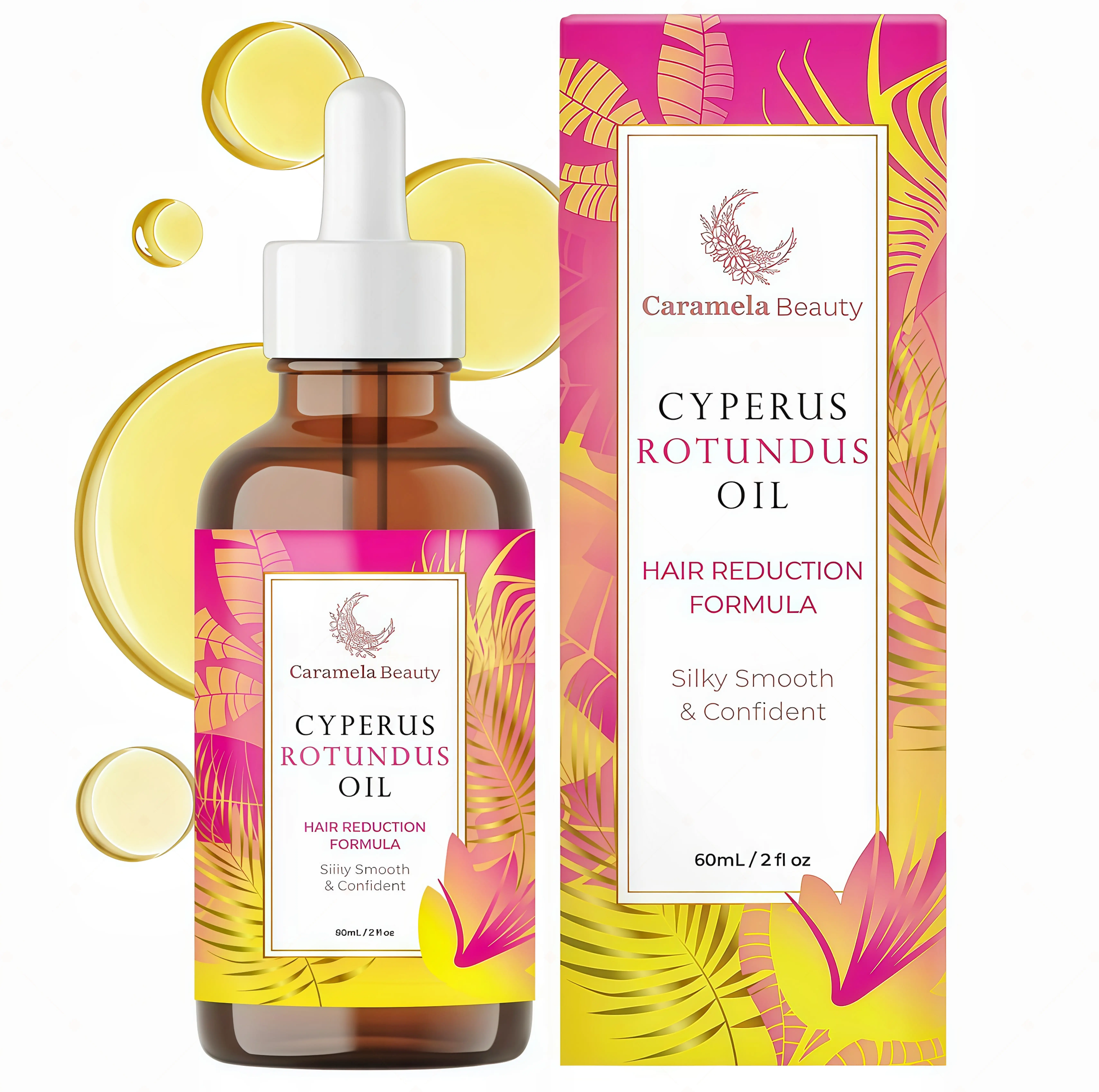 Caramela Beauty Cyperus Rotundus Oil for Natural Permanent Hair Reduction CM , Mild and Non-irritating Body Care Wax, Moisturizing & Soothing for Skin Care Depilatory, Unisex Hair Removal Cream oil, Daily Use Cosmetic Gentle Removal