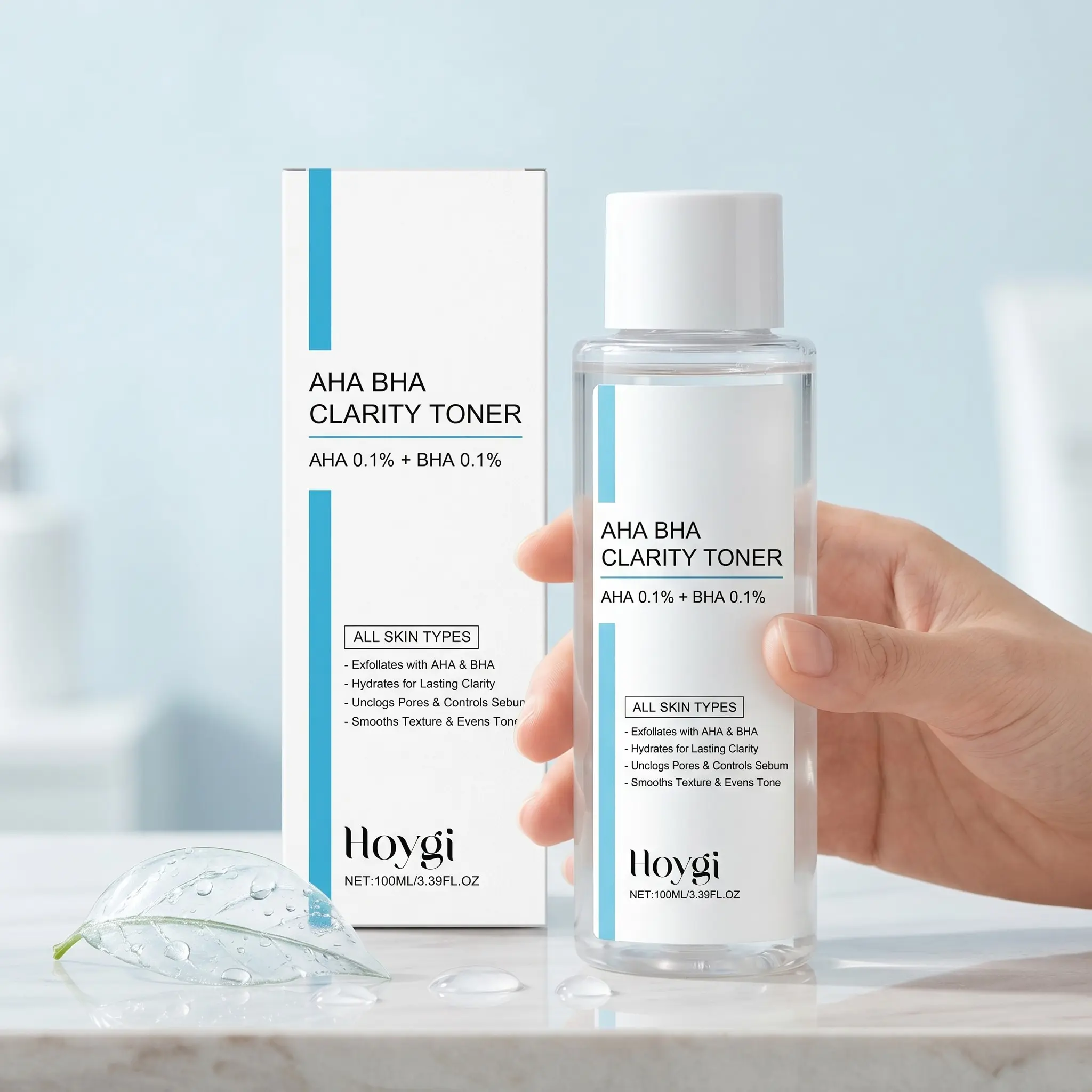 Hoygi Exfoliating Toner, Gentle Cleansing, Hydrating Moisturizer, Suitable for Daily Use, Liquid Form, No Alcohol or Aerosol