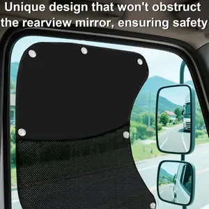 Two-Pack Upgrade Semi-Truck Sunshade, 23.6"x21.6" UV Protection Truck Sunshade with Suction Cups, Enhanced Sunscreen Cover