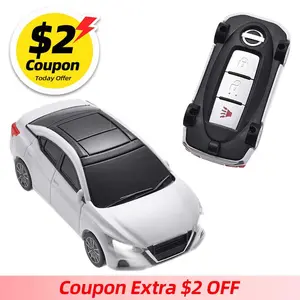 New Design for Nissan Key Fob Cover Key Shell upgraded version with lamp, compatible with Nissan Altima Maxima Sentra Armada Pathfinder Rogue Smart Remote Key and Key 2/3/4/5 Button-White