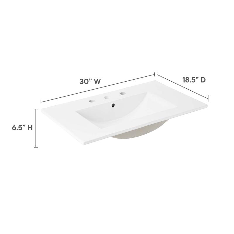 Cayman 30" Bathroom Sink in White