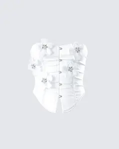 Rivi White Flower Corset Top