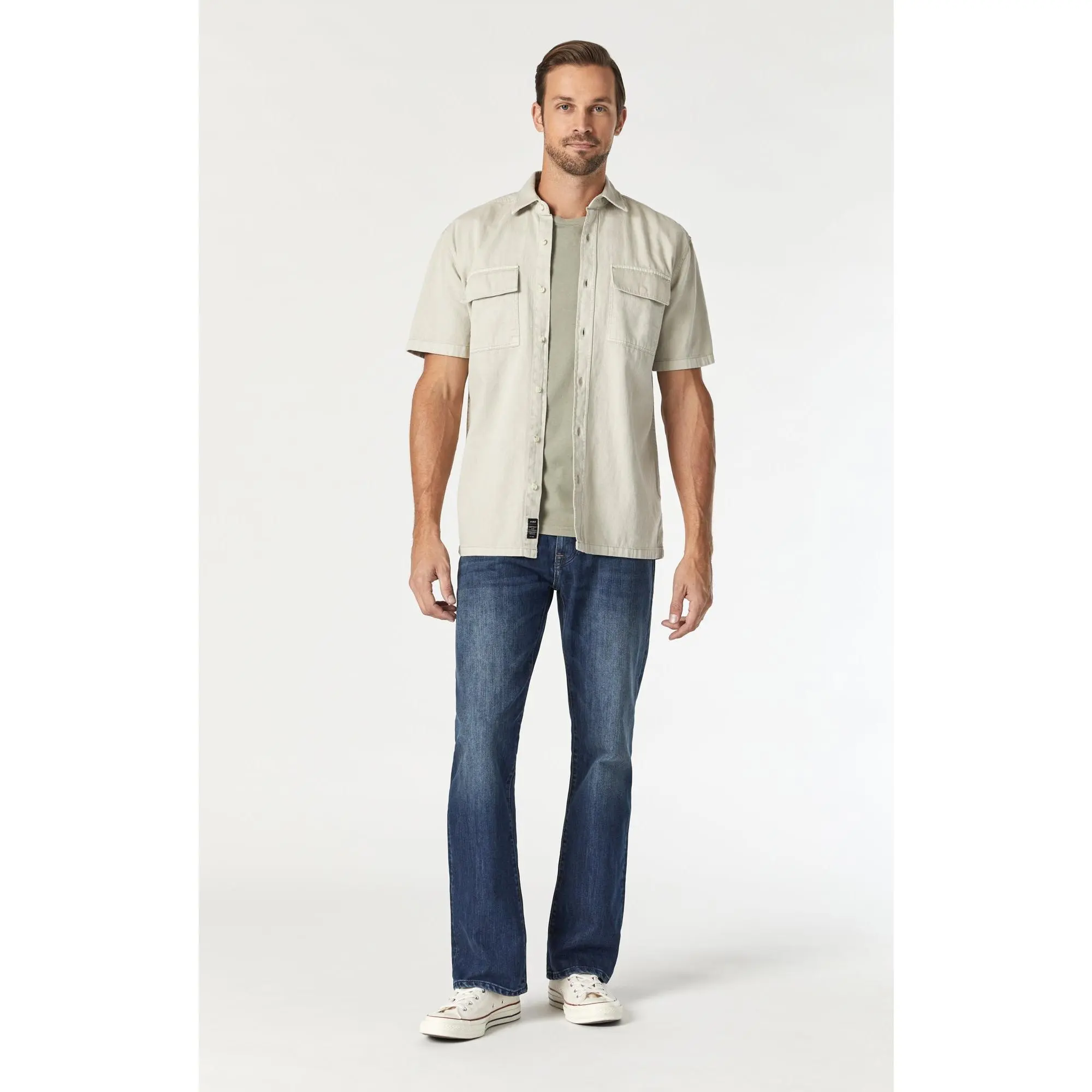 Men's JOSH Mid-Shaded Stanford-Style Bootcut Cotton Denim Pants - Menswear Bottoms Compatible with Casual Trainers, Jeans, Straight