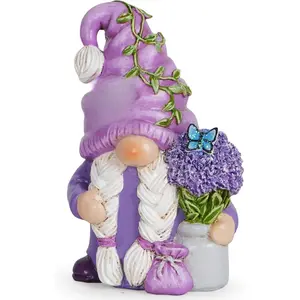 Lavender Dream Gnome - Purple Fragrance Wonderland Journey Spring Swedish Tomte Elf Dwarf Figurines Summer Gnome Indoor Home Decor Gift (Lavender Gnome 2)