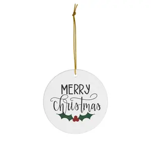 Merry Christmas Ceramic Ornament