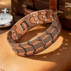 Triple Men's Fashion Copper Bracelet, Super Strong Magnet, Zinc Alloy Magnetic Bracelet, Durable Valentine's Day Jewelry Gift for Men