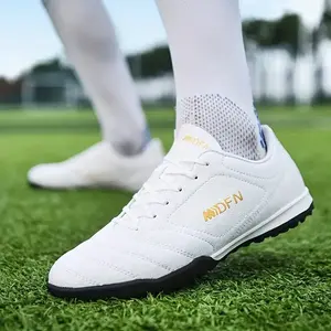 Men's & Women's Soccer Cleats - Low Top, Random Pattern, Lace-Up Closure, Anti-Slip, Shock-Absorbent PVC Upper, Durable, Training Outdoor Use  Football Shoes