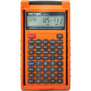 Advanced Construction Calculator C6000 Displays in Fractional or Dimensional Forms with Protective Case, Perfect for Carpenters, Renovators, Builders, Contractors, Estimators