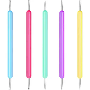 5Pcs Different Size Nail Stylus Dotting Tool Set Ball Embossing Stylus for Transfer Paper Pattern Tracing Dot and Rock Painting Nail Art Embossing Pen Tools