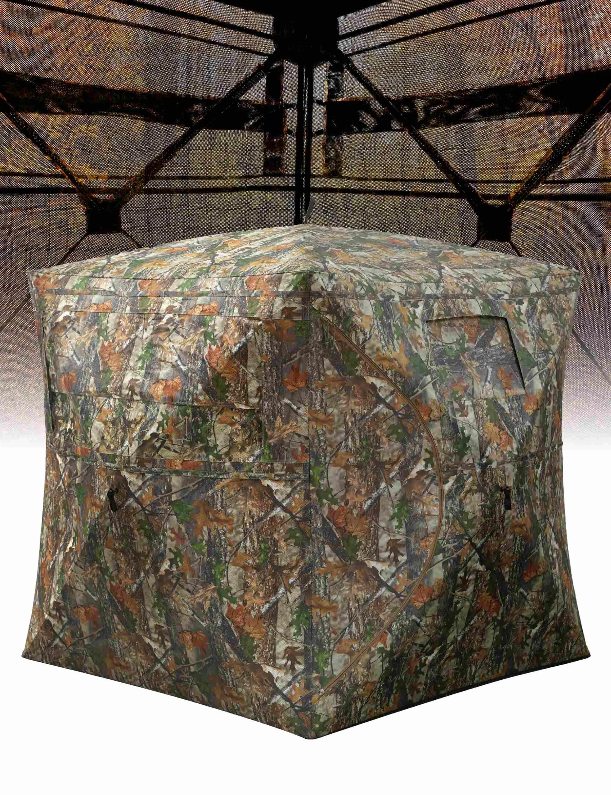 GAOMON 2-3 Person Pop Up Hunting Blind – 58"x58"x66"H, 270° See-Through Windows, Silent Magnetic Door, Lightweight