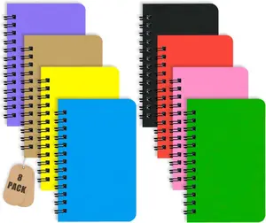 Notebook Pocket 8 Pack Small Spiral  Notebook 3x5 Spiral Notepads With Lined Pages, Small Top Spiral Notebook Little Mini Memo Steno Note Pads for Outdoor Home Office College School