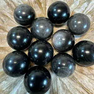 Flashy Silver Sheen Obsidian Sphere - Protection | Purification | Grounding | Third Eye Chakra