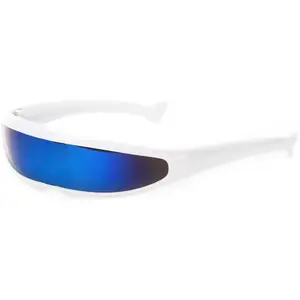Futuristic Narrow Cyclops Sunglasses UV400 Personality Mirrored Lens