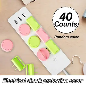 40 Counts Proof Plug Socket Covers，Safety Caps to Prevent Power Shock, Electric Plug Protectors for Outlet Covers Proofing（Random Color）