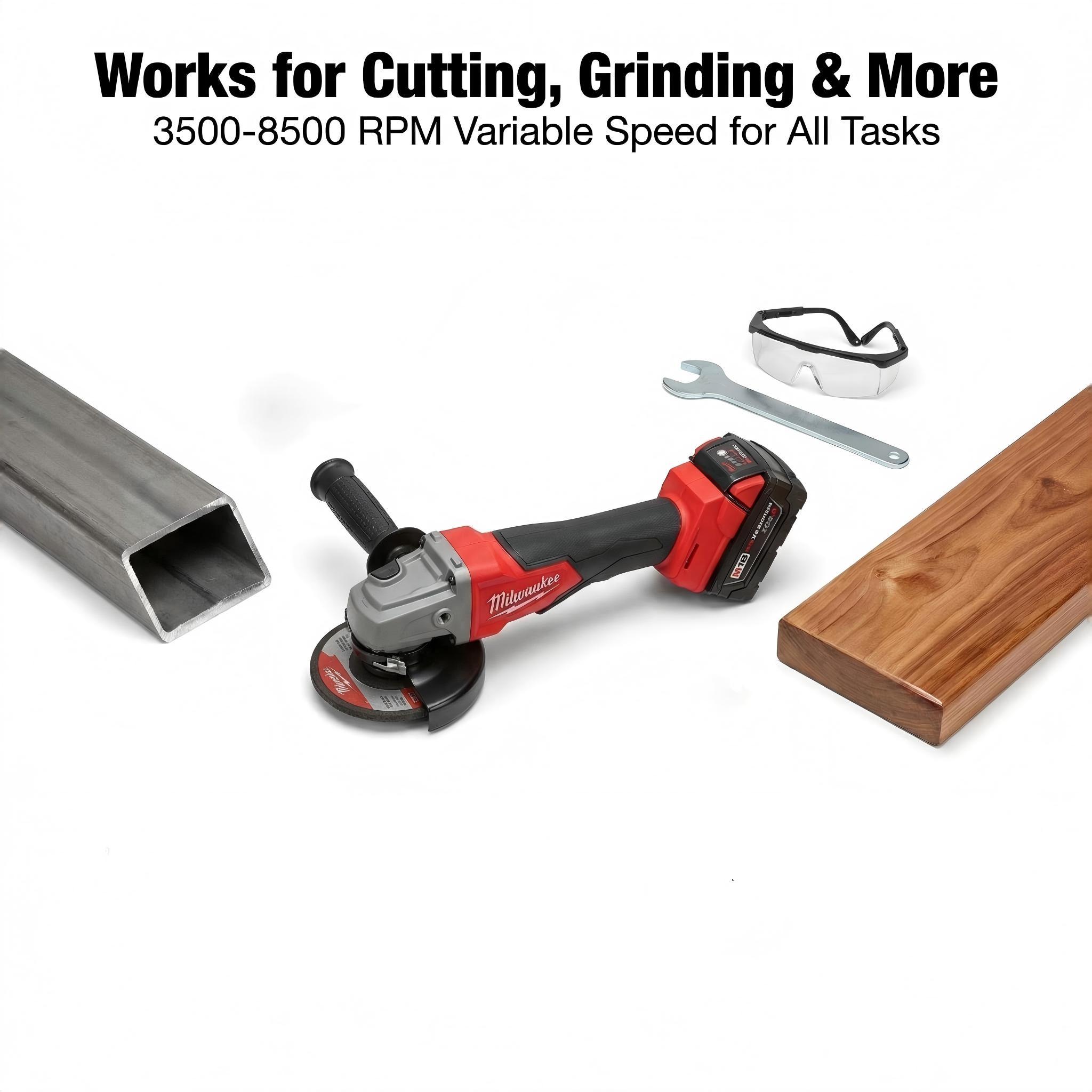 Milwaukee 18V Cordless Angle Grinder 125mm Bare Tool for Steel Cutting Grinding Brushless Motor