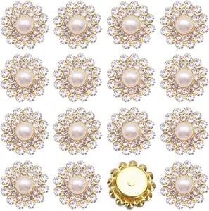 100 count 14MM Sew on  Rhinestones  Glass , Sunflower Metal Claw Flatback Rhinestones  for Clothes Dress Shoes Earring Crafts Sewing Decoration Accessories()