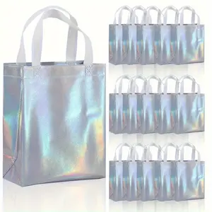 Pack of 12 Non-woven Reusable Gift Bags With Handles, 8W x 4L x10H Present Bag for Party Favor, Weddings, Festivals, Shopping Bags And So On summervibes