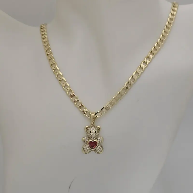 Yoan Jewerly chain #250 5mm y pendant Bear Gold plated