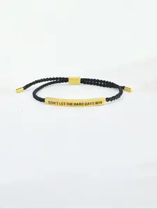 Motivational Engraved Woven Bracelet, Elegant Jewelry Bracelet, Stainless Steel with 18k Design, Classic Simple Style, Perfect for Daily Wear