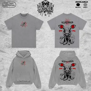 [HikiStreet] Vintage The Nine Tails Kurama Acid Washed T-Shirt Unisex Oversized Anime Manga T-Shirt Heavyweight Cotton Tee for Anime Fans, Naruto merch, T-shirt anime gift, Anime Streetwear, graphic tees
