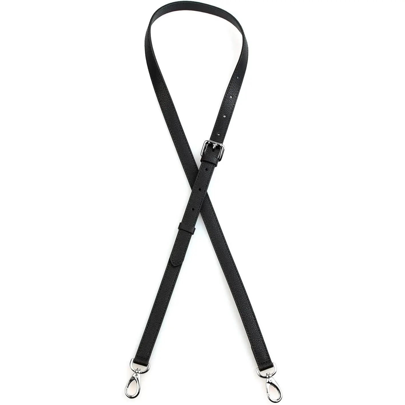 Leather Purse Straps Adjustable  Crossbody Strap for Handbags Replacement (BLACK-YA3)