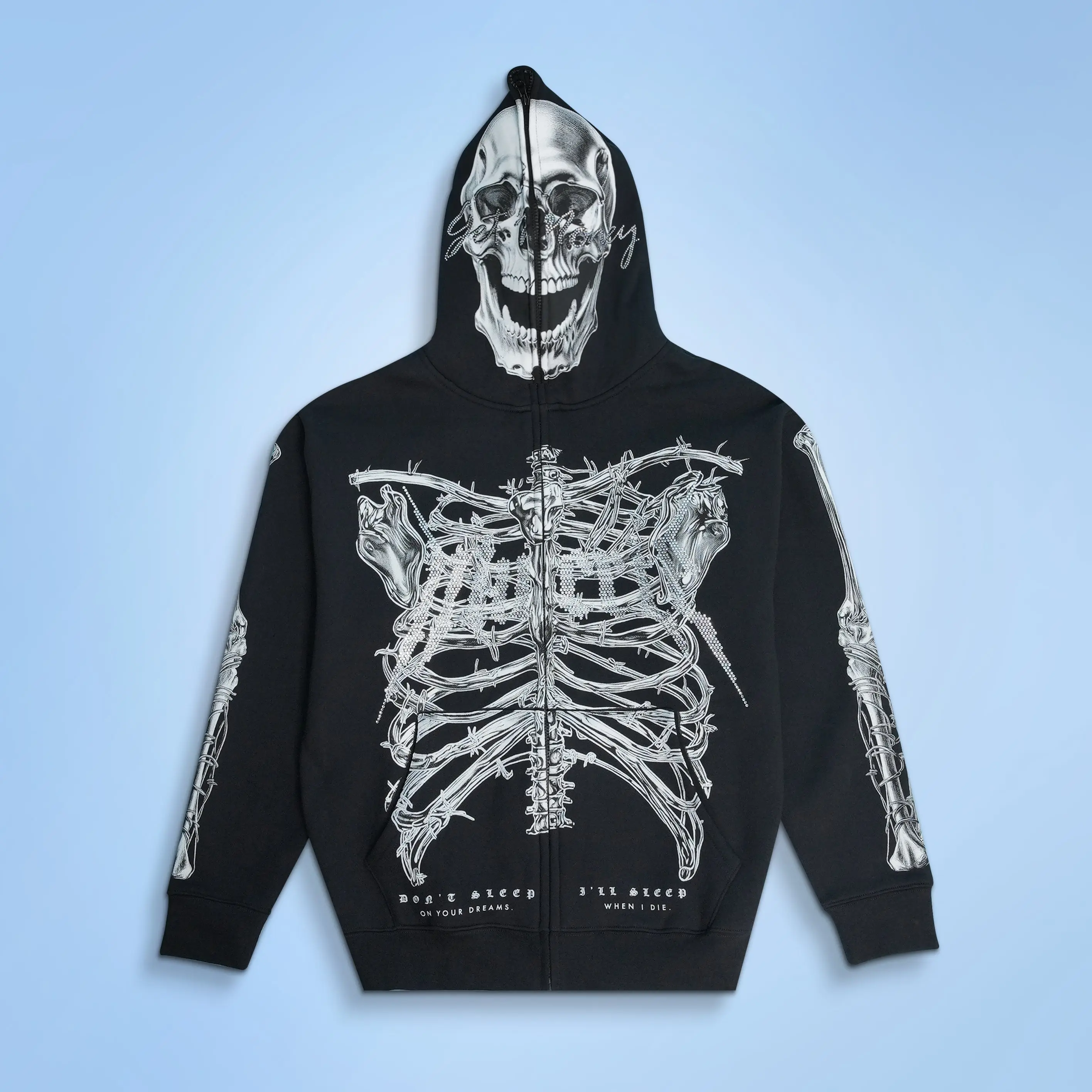 Hastamuerte - T2 Skull Full Zip Heavyweight Hoodie