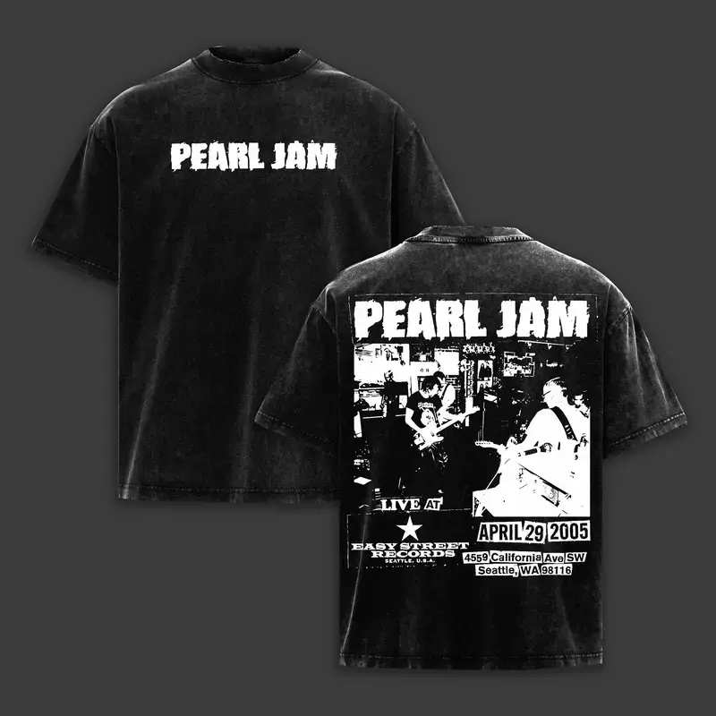 Pearl Jam Live at Easy Street RSD T Shirt - 90s Grunge Band Tee