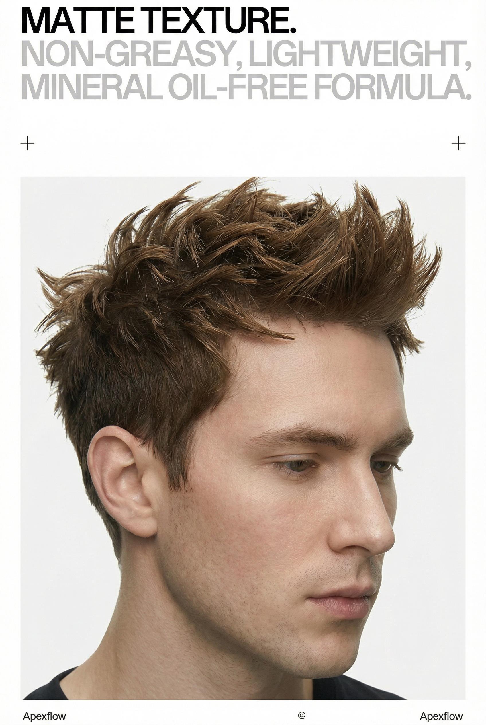 ApexFlow Texture Hair Clay-Premium Men’s Hair Styling Clay for a Super High Hold, Matte Finish – Clay & Wax Hybrid, Ideal Texture Product for Straight, Wavy and Thick Hair Types – Travel Size