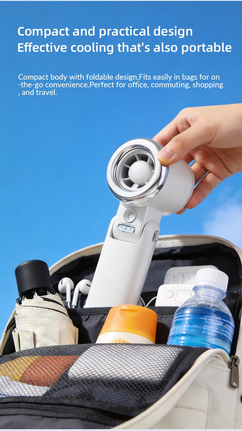 Handheld Mist Fan, Portable Rechargeable Cooling Fan with Water Spray, Personal Mini Fan for Face, Travel Beach Camping Outdoor Office Summer Fan