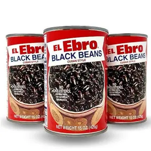 El Ebro Canned Cuban Style Black Beans, 15 oz Instant Food, Ready to Eat, Pack of 3