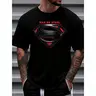 Men's Plus-Size Casual Crew-Neck T-Shirt-Hoodie-Short-sleeve tee, suitable for everyday wear in spring and summer | Fun text design, comfortable fit | Sizes: S–5XL
